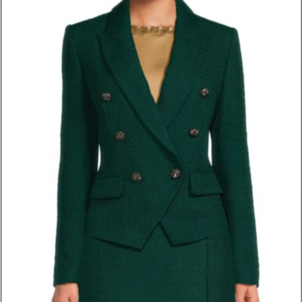 Karl Lagerfeld Dark Green Double-Breasted Blazer